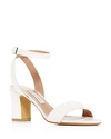 Tabitha Simmons Women's Leticia Ankle Strap Block-heel Sandals In Platinum