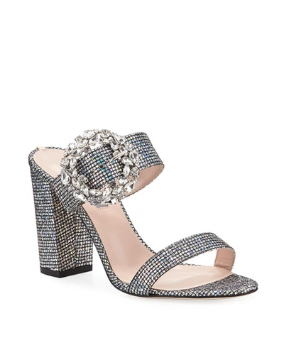 Sjp By Sarah Jessica Parker Celia Embellished Sparkle Slide Sandals In Silver