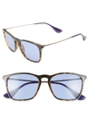 Ray Ban Youngster 54mm Square Keyhole Sunglasses - Havana/ Gold/ Blue Solid