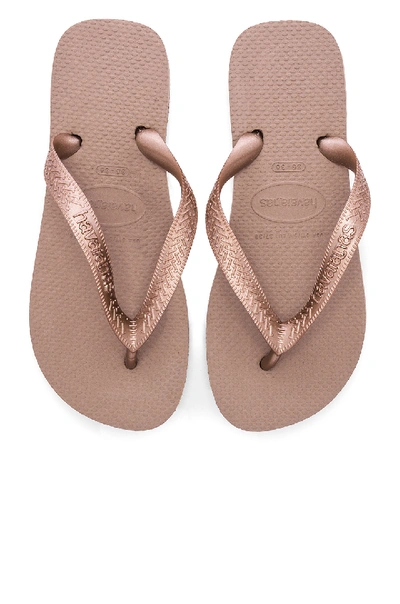 Havaianas Top Tiras Sandal In Rose Gold