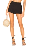 Lpa High Waist Short With Side Ruffles In Black.