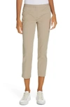 Theory Classic Stretch Cotton Skinny Pants In Beige Stone