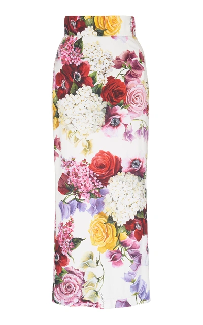 Dolce & Gabbana Floral Print Jersey Pencil Skirt