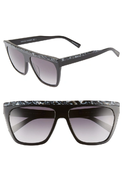 Rebecca Minkoff Jane2 58mm Gradient Square Sunglasses In Black