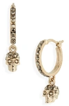 Alexander Mcqueen Skull Mini Hoop Earrings In Gold