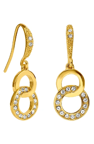 Adore Interlocking Pave Rings Drop Earrings In Gold