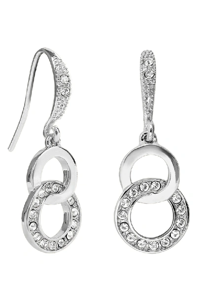 Adore Interlocking Ring Drop Earrings In Silver