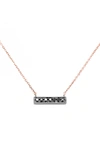 Dana Rebecca Designs 'sylvie Rose' Diamond Bar Pendant Necklace In Black Diamond/ Rose Gold
