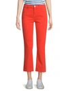 Joie The Kick Raw-hem Cropped Jeans In Red