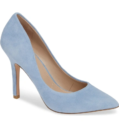 Charles By Charles David Maxx Pointy Toe Pump In Muted Blue Suede
