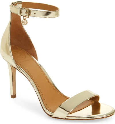 Tory Burch Ellie Ankle Strap Sandal In Spark Gold