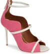 Malone Souliers By Roy Luwolt Mika Triple Band Sandal In Pink/ Cream