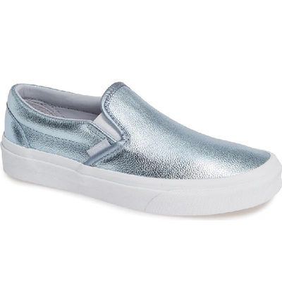 Vans Classic Slip-on Sneaker In Metallic Gray Dawn/ True White