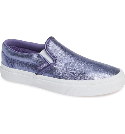 Vans Classic Slip-on Sneaker In Metallic Veronica/ True White