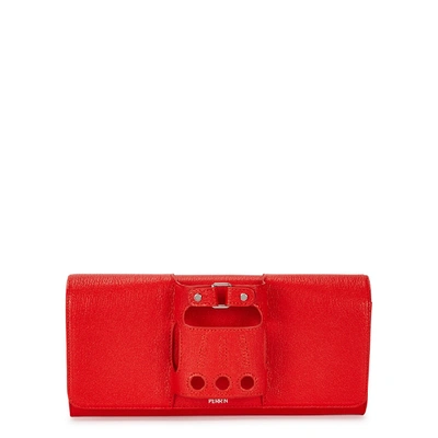Perrin Le Cabriolet Red Leather Clutch
