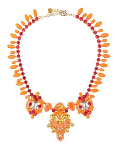 Lisa C Bijoux Necklaces In Orange