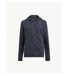 Allsaints Raven Slim-fit Cotton-fleece Hoody In Merchant Ink M