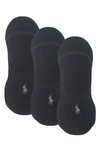 Polo Ralph Lauren Sport Liner Socks, Pack Of 3 In Black