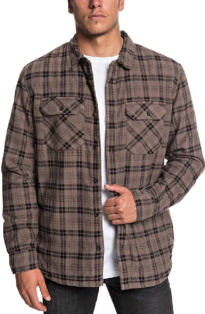 Quiksilver Ikura Lined Flannel Shirt In Falcon Printed Check