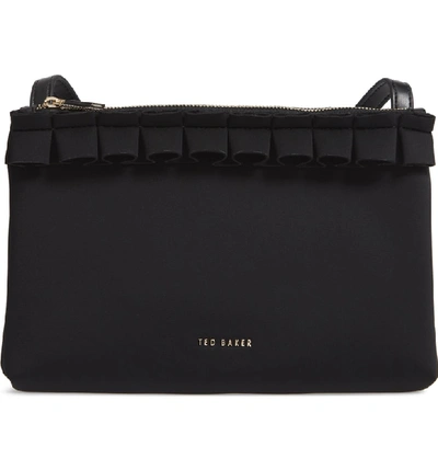 Ted Baker Really Ruffle Faux Leather Crossbody Bag - Black