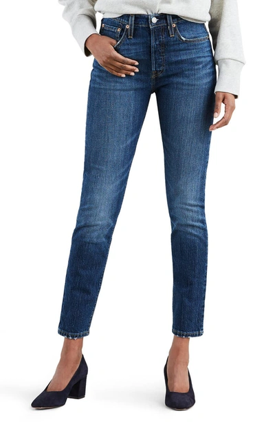 Levi's 501 High Waist Ankle Skinny Jeans In Neat Freak
