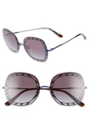 Tory Burch 58mm Gradient Square Sunglasses - Black/ Dark Violet Gradient