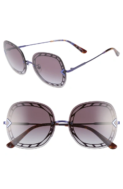 Tory Burch 58mm Gradient Square Sunglasses - Black/ Dark Violet Gradient