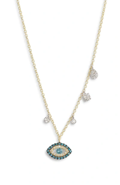 Meira T Evil Eye Diamond Pendant Necklace In Gold/ Diamond
