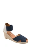 Andre Assous Erika Espadrille Wedge In Navy Fabric