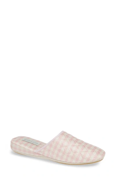 Patricia Green Sari Silk Gingham Slippers In Pink