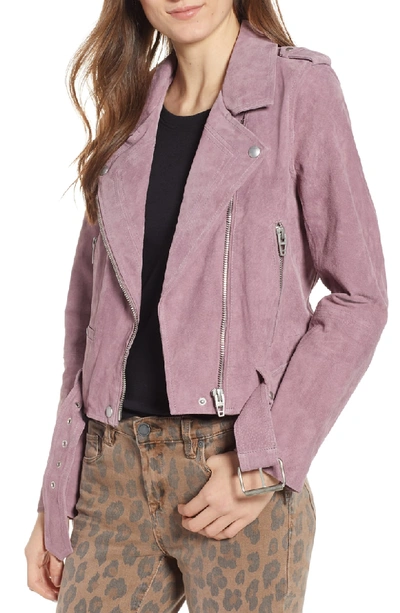 Blanknyc Suede Moto Jacket In Lilac