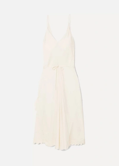 Chloé Scalloped Crepe Dress In Cream