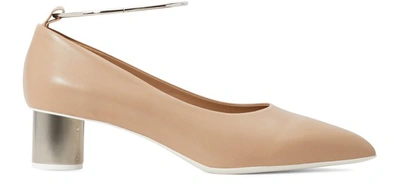 Jil Sander 40 Almond Leather Pumps In Cream