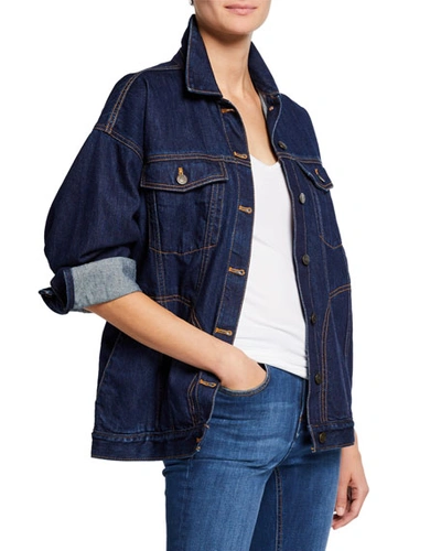 Notify Big J Oversized Denim Trucker Jacket In Blue