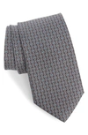 Ferragamo Enne Gancini Print Silk Tie In F. Grigio