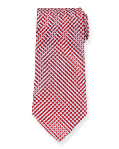 Ferragamo Girella Diamond Silk Tie, Red