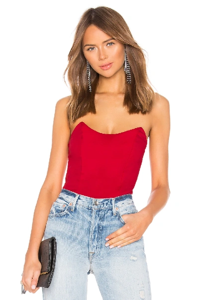 By The Way. Superdown Stevie Sweetheart Bodysuit In Red.