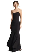Likely Aurora Double-flounce Hem Gown In Black
