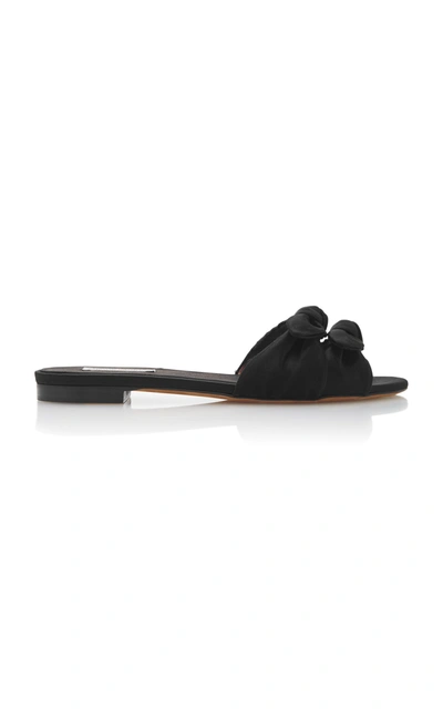 Tabitha Simmons Cleo Bow-embellished Suede Slides In Black