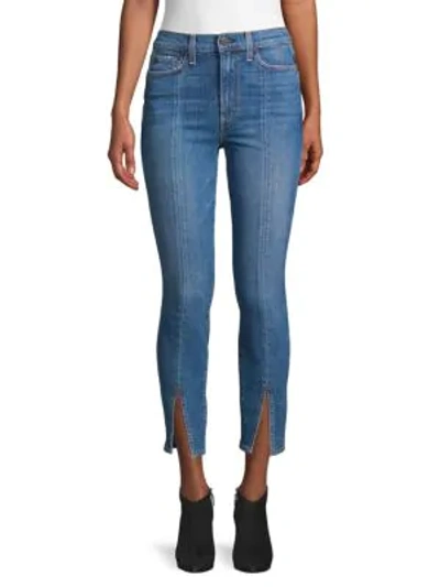 Alice And Olivia High-rise Skinny Ankle Jeans In Blue