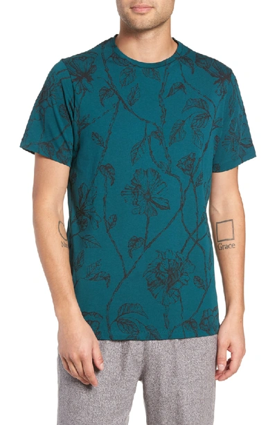 Native Youth Floral Print T-shirt In Teal