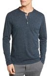 Robert Barakett Flynn Long Sleeve Henley In Navy