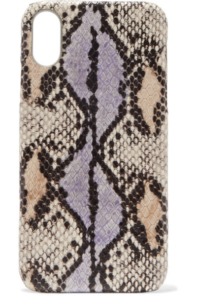 The Case Factory Snake-effect Leather Iphone Xr Case In Lilac