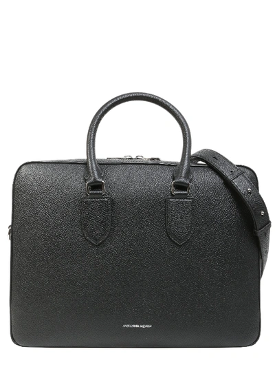 Alexander Mcqueen Leather Briefcase In Black