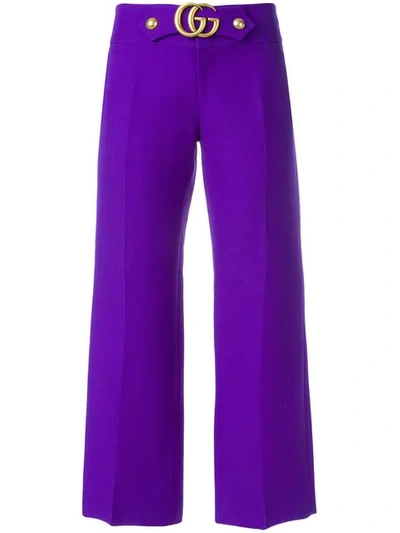 Gucci Gg Marmont Flares In Purple
