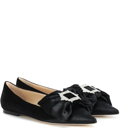 Jimmy Choo Gilly Calf Hair Ballet Flats In Black