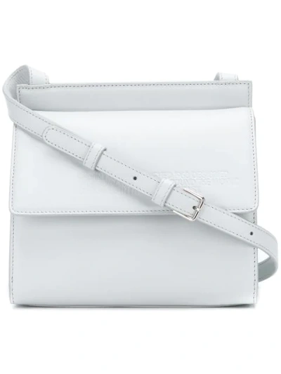 Calvin Klein 205w39nyc Foldover Leather Crossbody Bag In White