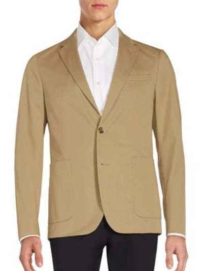 Michael Kors Long Sleeve Cotton Jacket In Tan