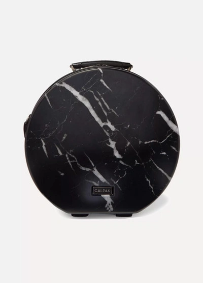 Calpak Baye Small Marbled Hardshell Vanity Suitcase In Black