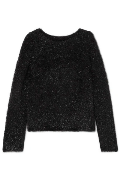 Vince Boxy Metallic Knit Sweater In Black | ModeSens